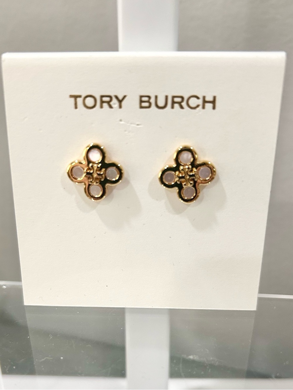 Tory Burch Gold Clover Stud Earrings